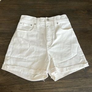 Madewell High-Rise White Denim Shorts Size 26